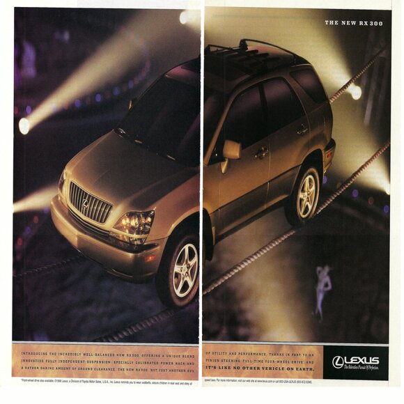 1998 Lexus RX 300 Vintage Print Ad/Poster The Relentless Pursuit Of Perfection - Picture 1 of 1